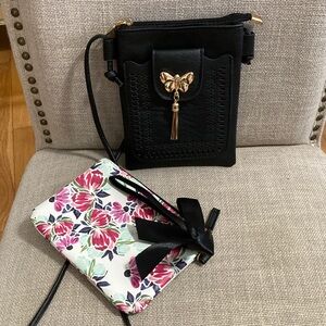 Black and Floral Women's Crossbody Bag Bundle